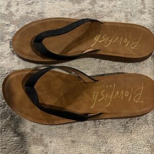 Blowfish Black and Brown Flip Flops